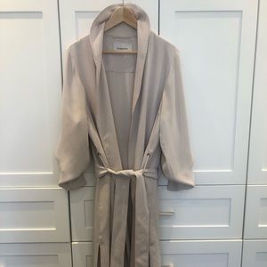 Babaton bone-colour duster. Size large.